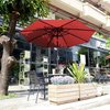 Villacera 9-Foot LED Outdoor Patio Umbrella with Solar Lights, Red 83-OUT5423